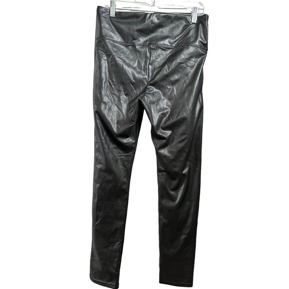 Bagatelle Collection High Waist Faux Leather Liquid Leggings Sz Large Black - Picture 3 of 5